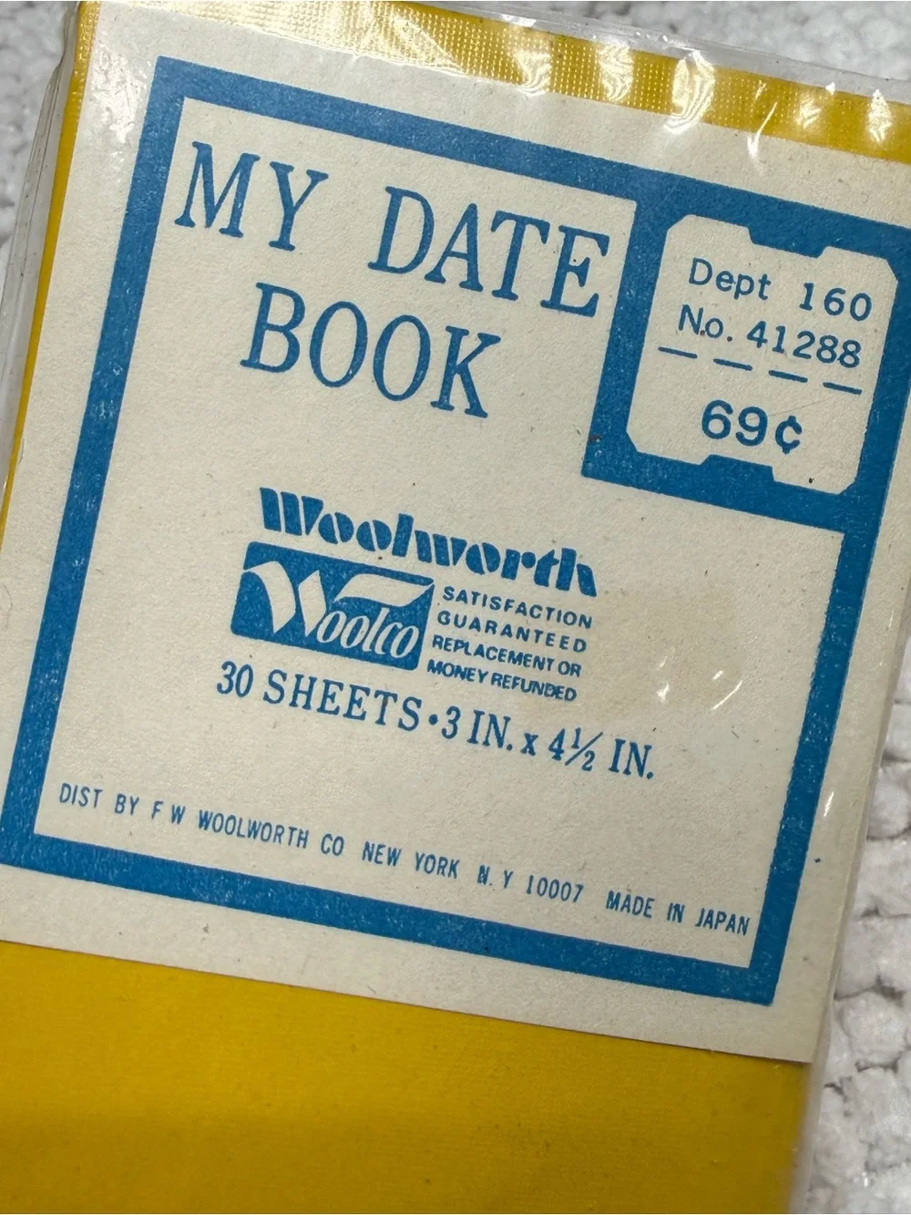 Vintage Woolworth My Date Book NOS Sealed Address Book Pocket Notebook Retro 69¢